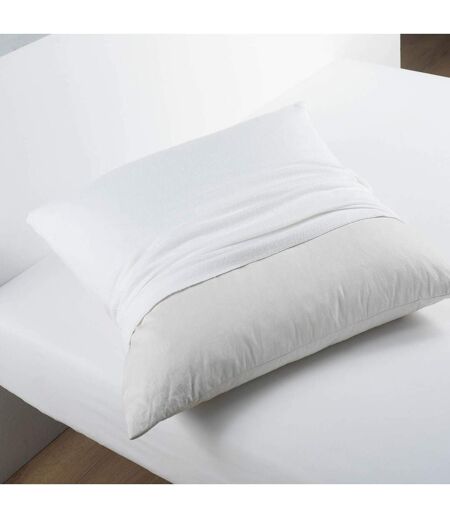 Protège oreiller - Molleton 100% coton - 65 x 65 cm - Blanc