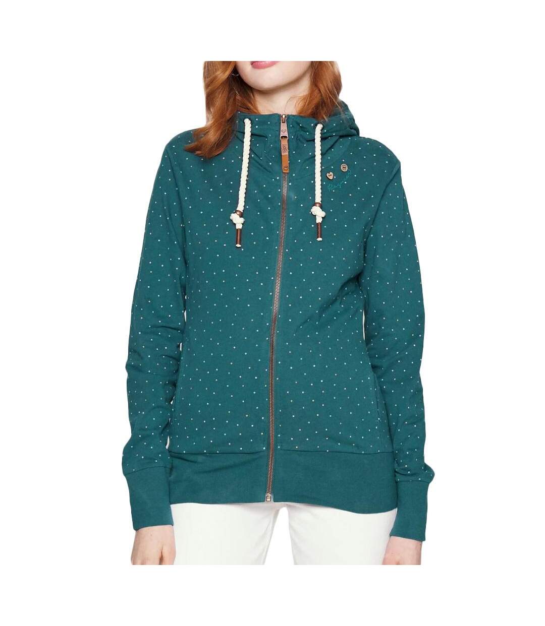 Sweat Zippé Vert Femme Ragwear Paya Dots - XXL-1