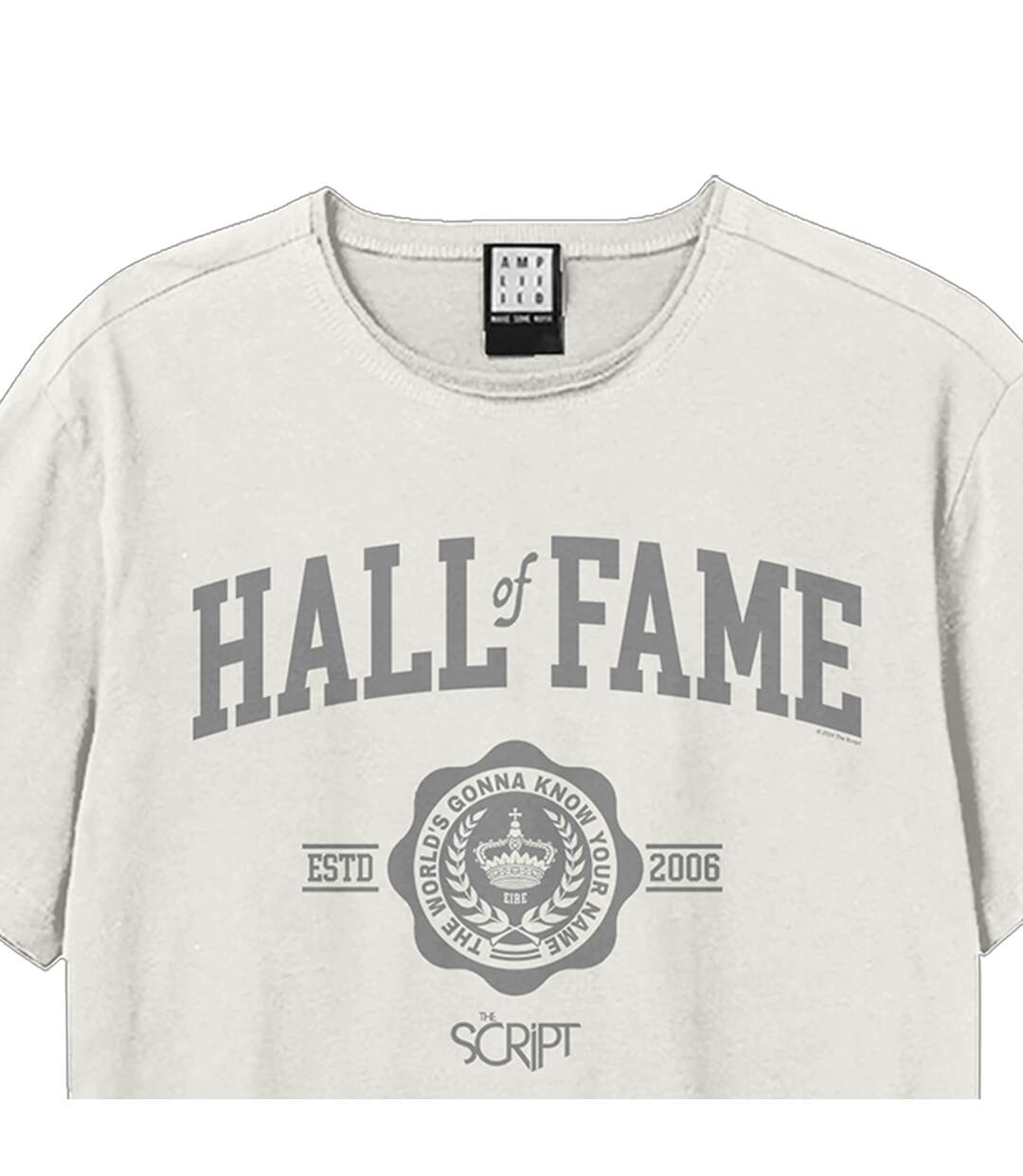 T-shirt Hall Of Fame Adulte Vieux Blanc Amplified-2