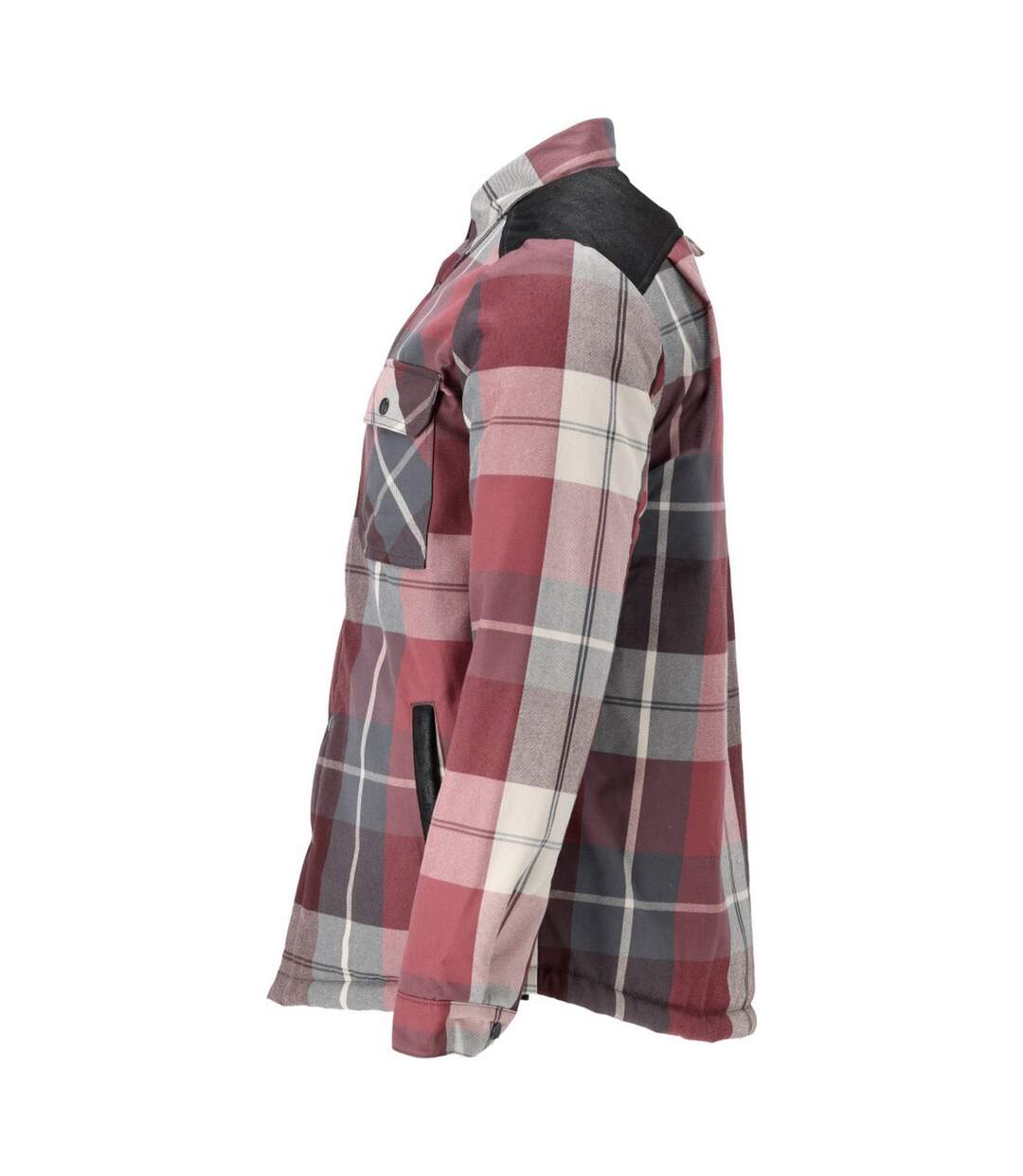 Mens Customised Checked Pile Shirt Bordeaux Mascot-3