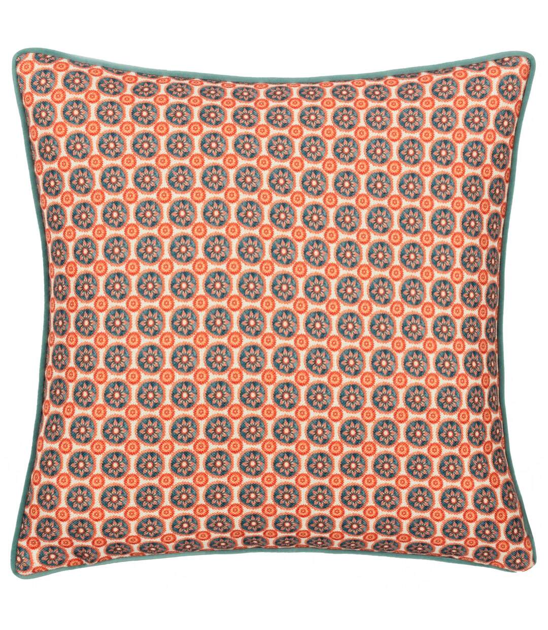 Onika geometric cushion cover 50cm x 50cm blue Wylder-1