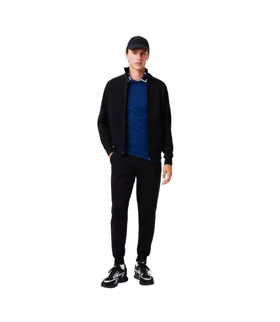 Mens Movement Pique Slim Polo Shirt Blue Lacoste-1
