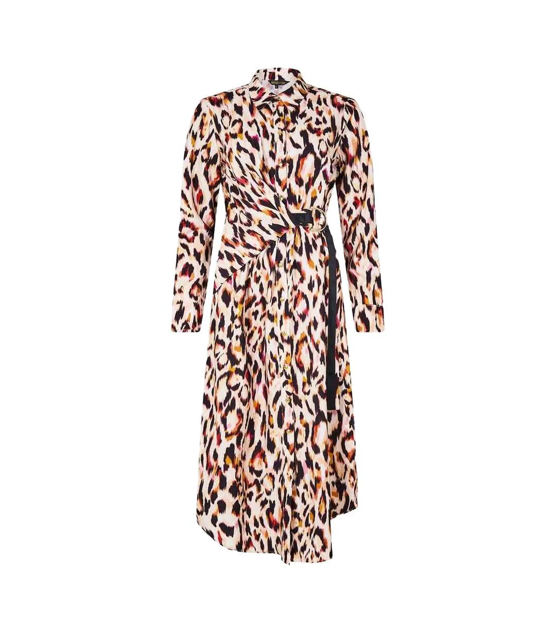 Robe Chemise Motif/style Imprimé Léopard Femme Rose Biba-2