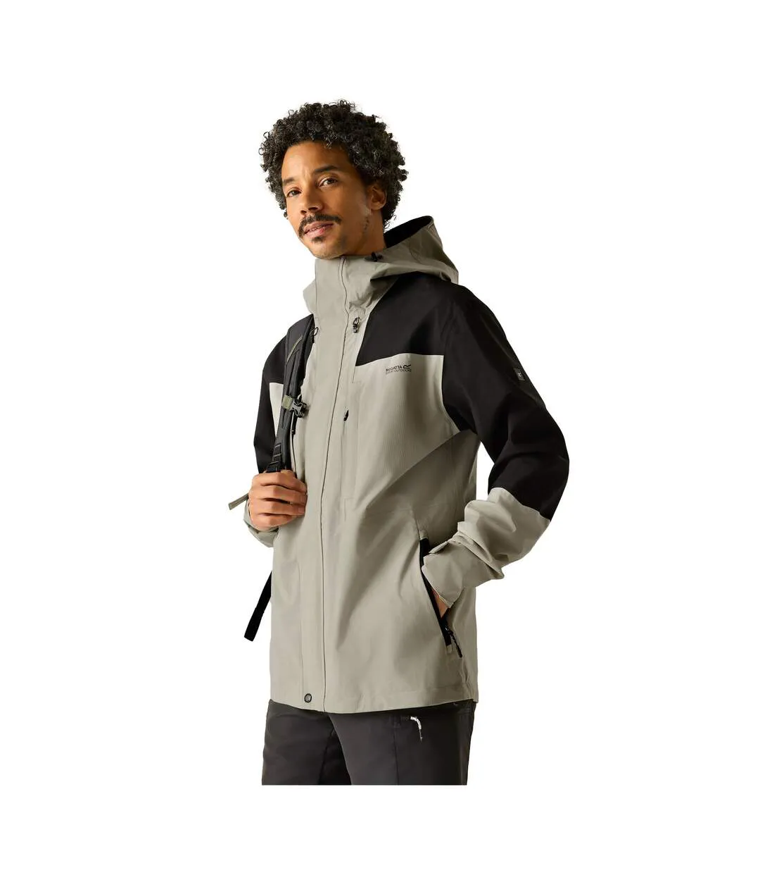Veste Imperméable À Capuche Freesdale Homme Blanc Cassé Noir Regatta-1