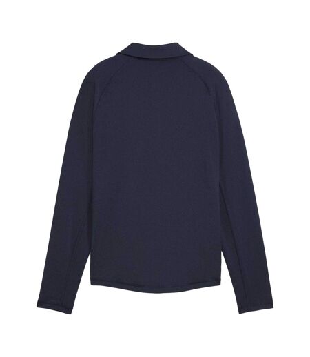 Womens/ladies Elasticated Cuff Tailored Raglan Long-sleeved Polo Shirt Navy Blazer Puma