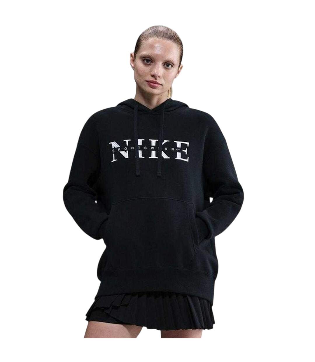 Womens/ladies Phoenix Fleece Hoodie Black Nike-2