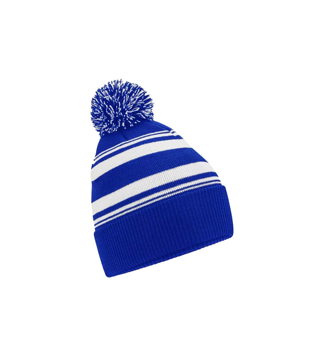 Bonnet fan adulte bleu roi vif / blanc Beechfield-1