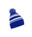 Bonnet fan adulte bleu roi vif / blanc Beechfield-1