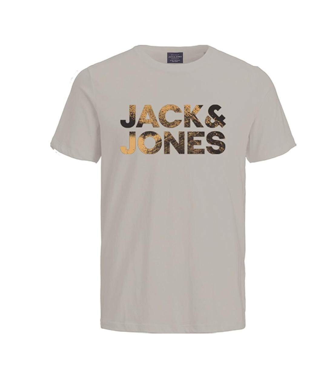 T-Shirt beige homme jack & jones distressed - l-1