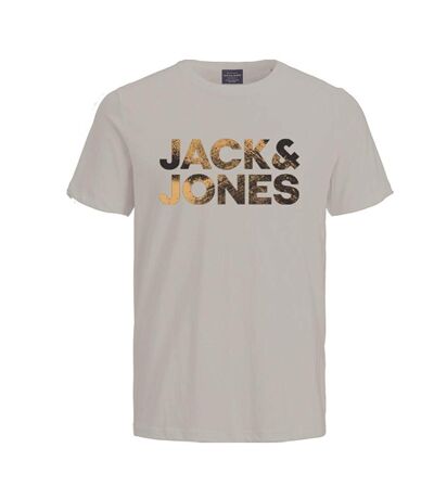 T-Shirt beige homme jack & jones distressed - l