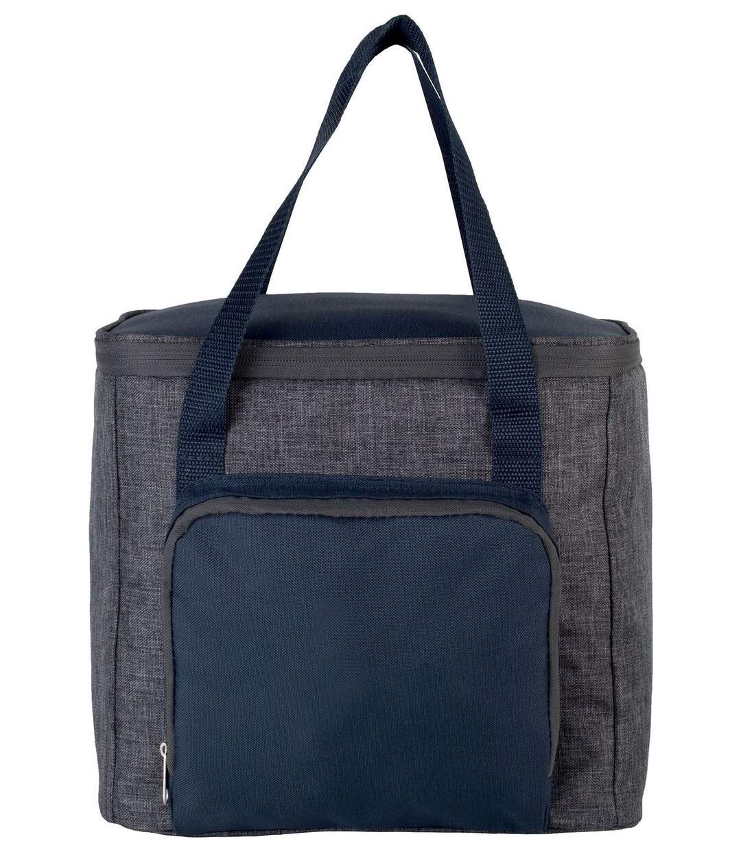 Sac isotherme avec poche zippée - KI0347 - gris foncé et bleu marine-1