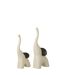 Lot de 2 Éléphants en Grès Zane 30cm Blanc Cassé-2