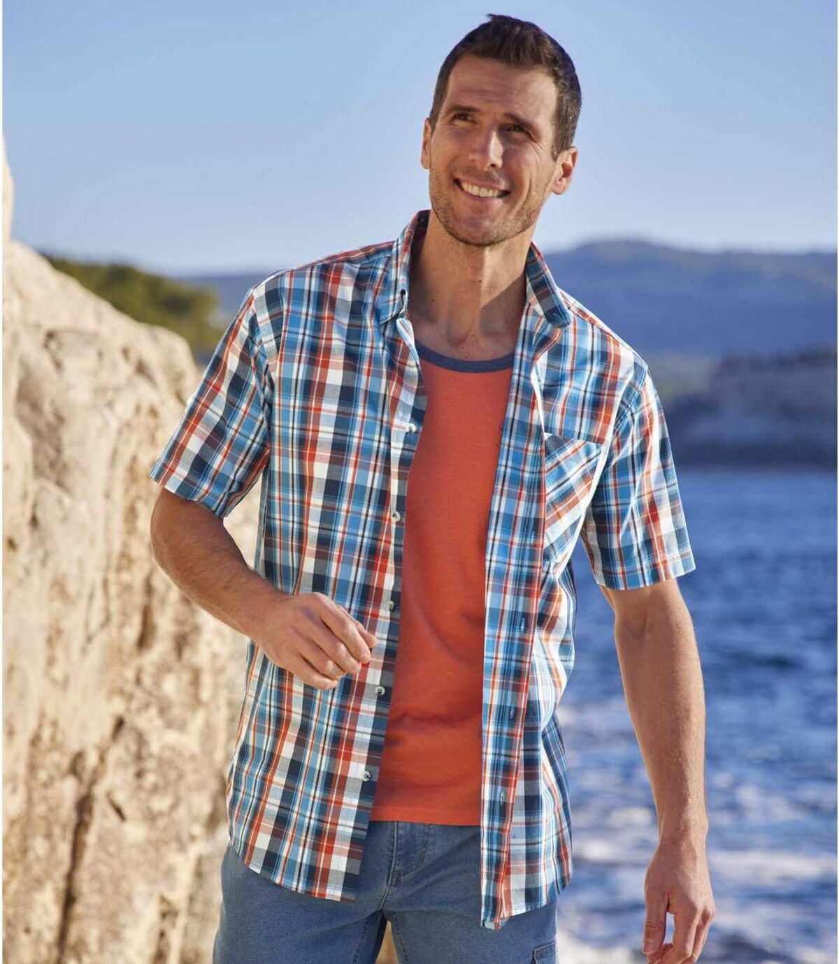 Kariertes Sommerhemd Country aus Popelin Atlas For Men