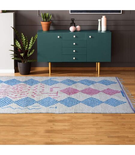 Authentique tapis berbère fait à la main en laine motif ethnic AZILAL 4