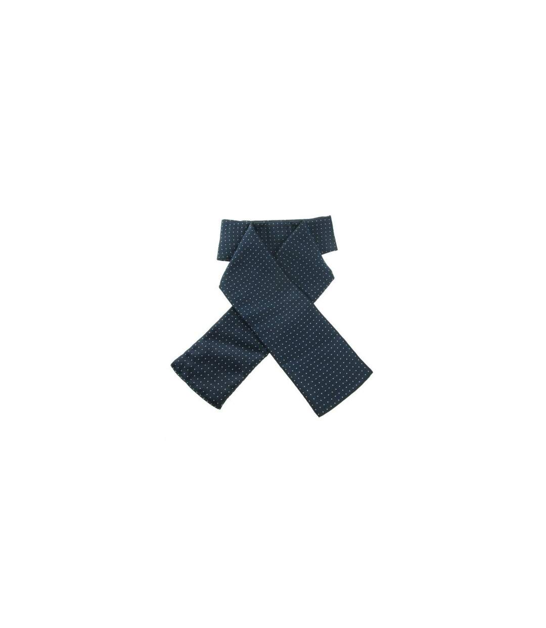 Plastron Déjà Noué À Pois Taille Unique Bleu Marine Blanc ShowQuest-1
