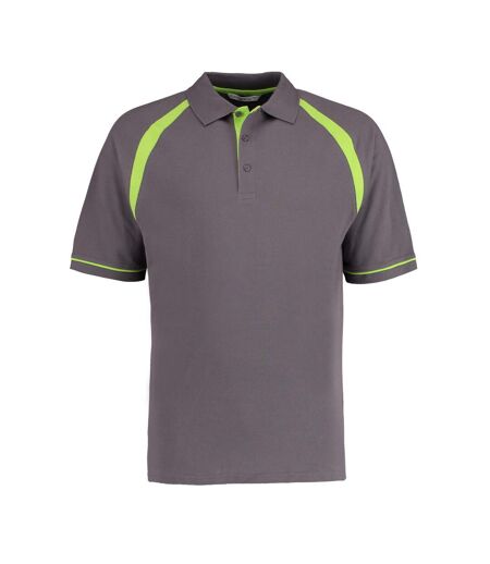Kustom Kit Mens Oak Hill Piqué Polo Shirt (Charcoal/Lime) - UTPC6333