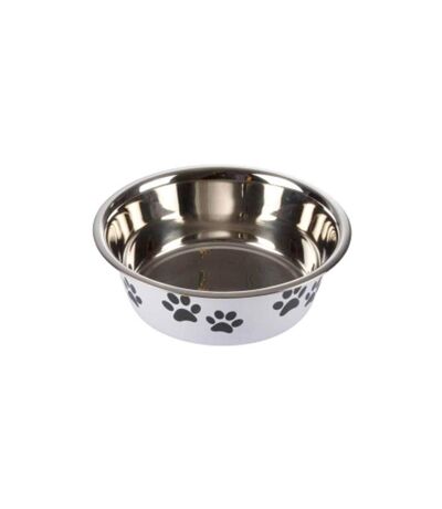 Gamelle pour Chien & Chat Motifs Pattes 21cm Blanc