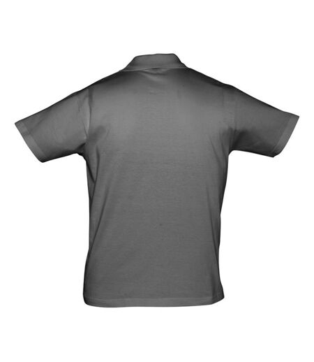 SOLS Mens Prescott Jersey Short Sleeve Polo Shirt (Dark Grey)