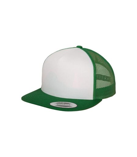 Casquette Trucker Motif/style Uni Classic Adulte Vert Kelly Blanc Flexfit