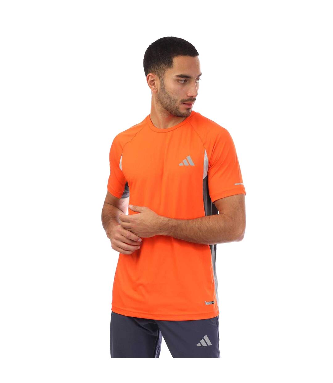 Mens Climacool T-shirt Orange Adidas-2