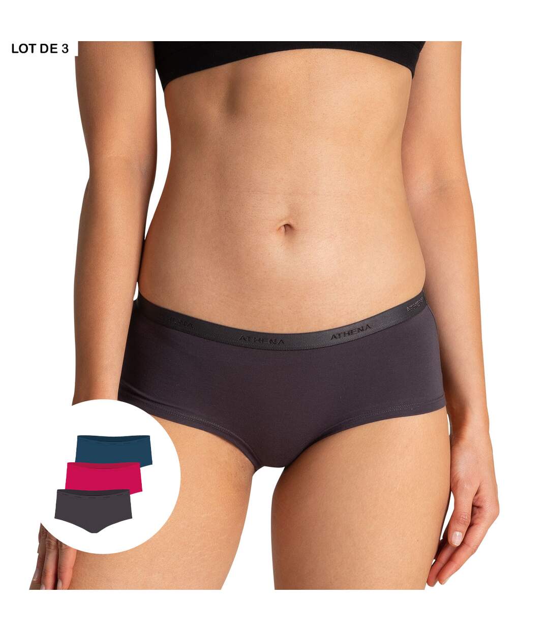 Lot de 3 boxers femme Ecopack Basic Athena-1