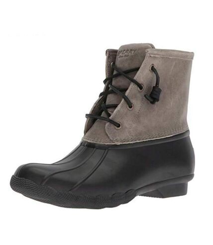 Sperry Womens/Ladies Saltwater Core Leather Ankle Boots (Black/Gray) - UTFS7970