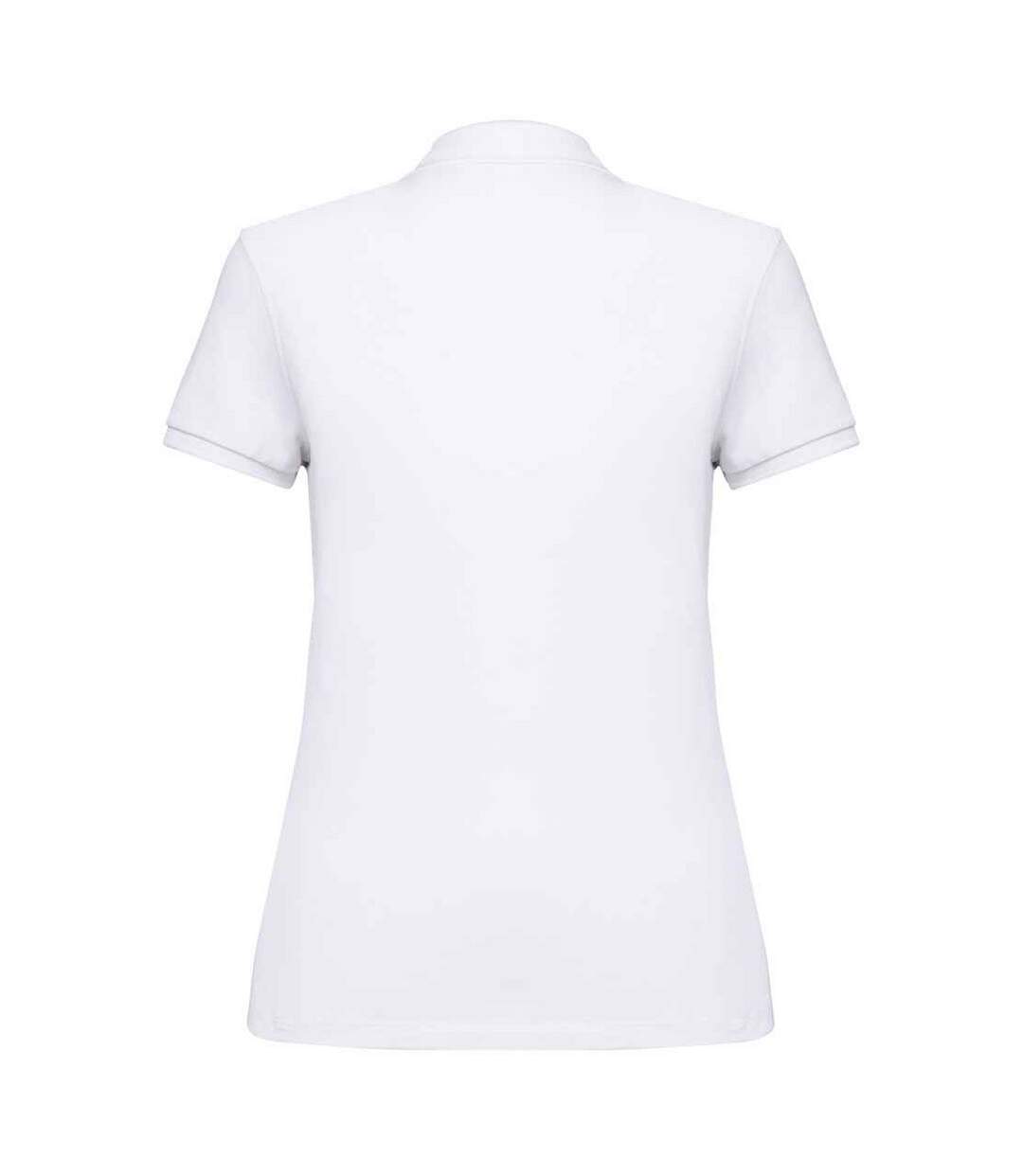 Womens/ladies pique polo shirt white Native Spirit-2