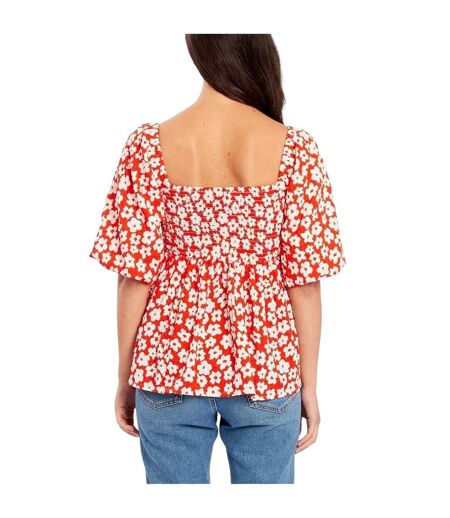 Blouse Manches Bouffantes Femme Rouge Blanc Be You