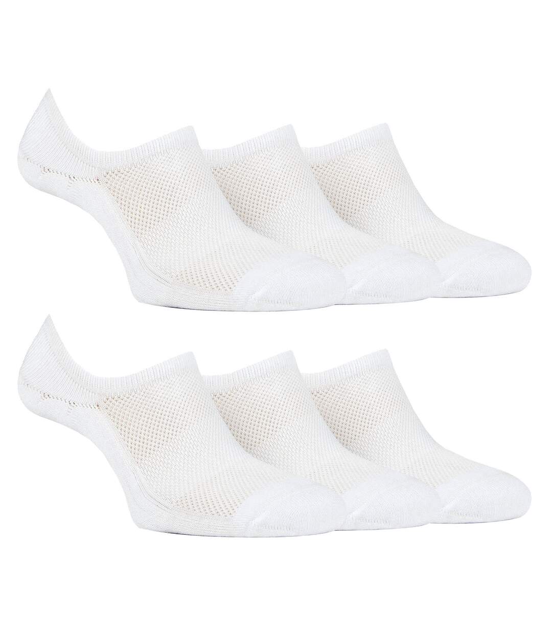 Paquet de 6 chaussettes invisibles en bambou pour femmes avec poignée au talon-3