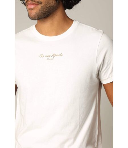 T-shirt en coton à manches courtes avec TEXTE ET GRAPHS BOHO