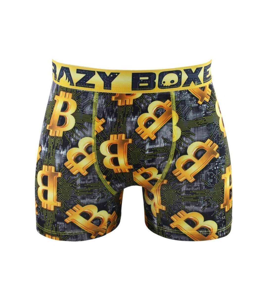 CRAZYBOXER Boxer Homme Microfibre recyclée BM4ASS36 BITC Gris Jaune