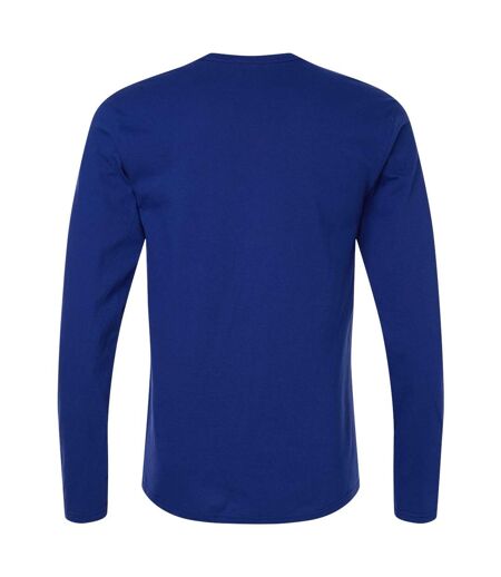T-shirt Uni Manches Longues En Coton Softstyle Adulte Bleu Roi Sombre Gildan