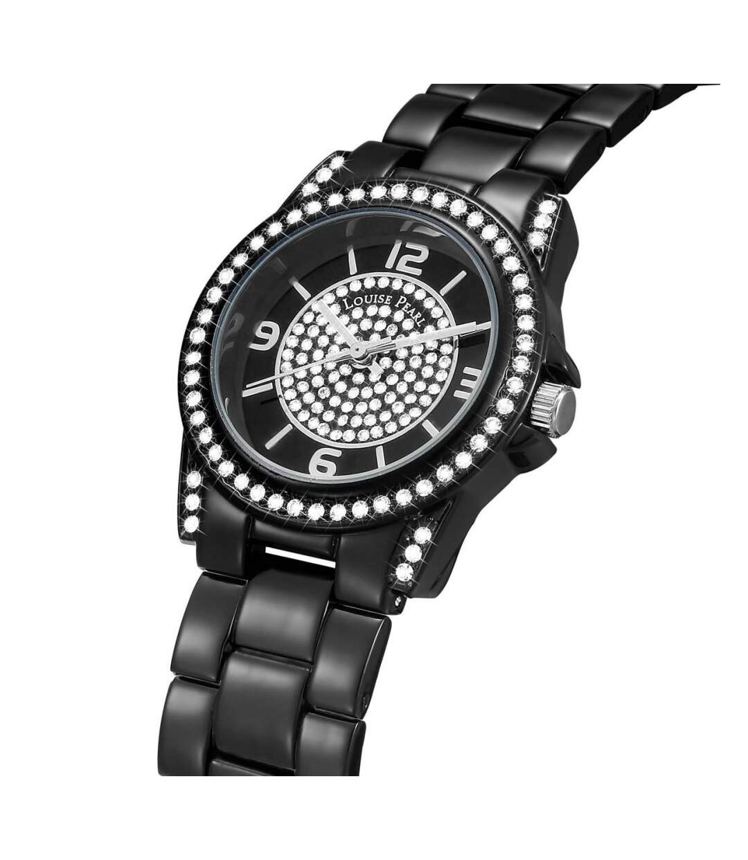 Très Belle Montre Femme Louise Pearl ornée de Cristaux Swarovski® NoirLP25