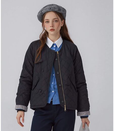 Casquette Rétro Femme en Viscose et Laine - Gris Carreaux