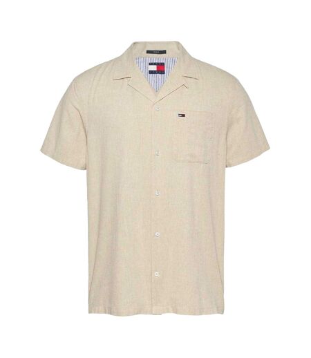 Mens Logo Pocket Shirt Beige Tommy Jeans