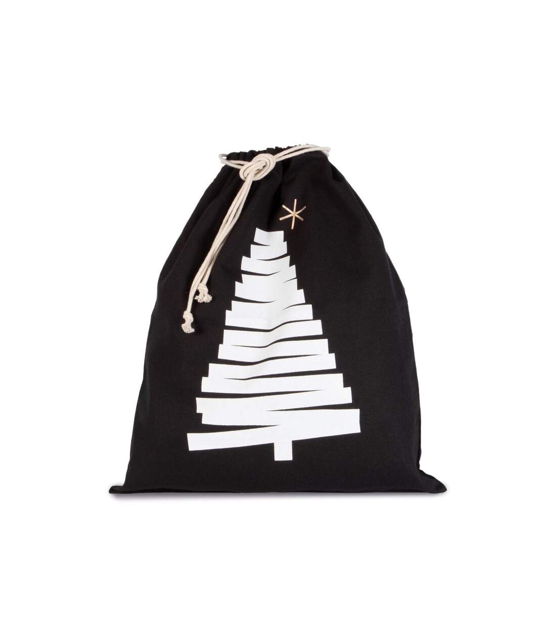 Sac à dos en toile motif sapin de Noël - KI0746 - noir-2