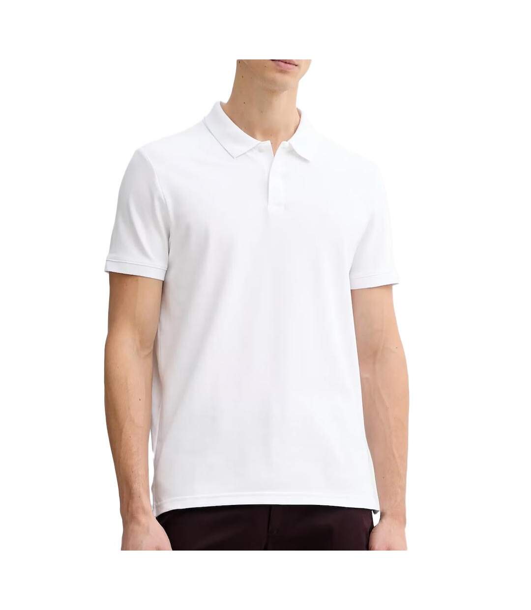 Polo blanc homme calvin klein jeans refined-1