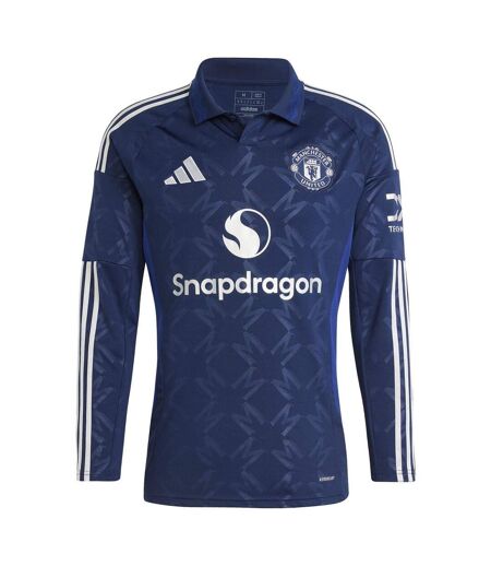Maillot Extérieur Manches Longues Motif/style Manchester United Fc 24/25 Homme Bleu Adidas
