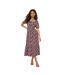 Womens/ladies Ditsy Print Tiered Petite Midi Dress Pink Dorothy Perkins-2