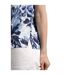 Womens/ladies sofia printed organic cotton double layer blouse estate blue Weird Fish-3