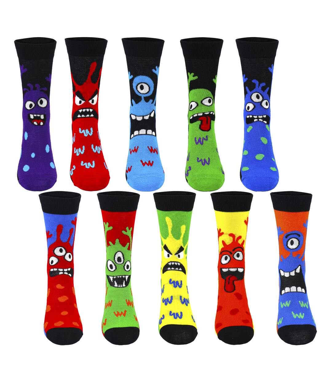 Sock Snob – Lot De 10 Chaussettes Homme Coton Motifs Fantaisie Quotidien-3