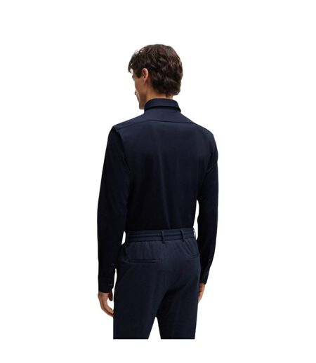 Mens Jo Embroidered Long-sleeved Button-down Shirt Blue Boss