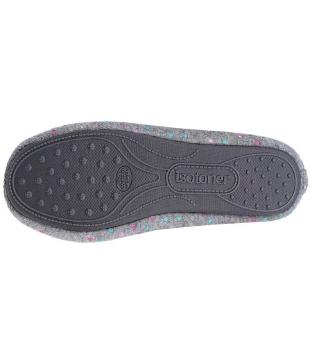 Isotoner Chaussons Ballerines femme velours semelle ultra souple mousse à mémoire forme