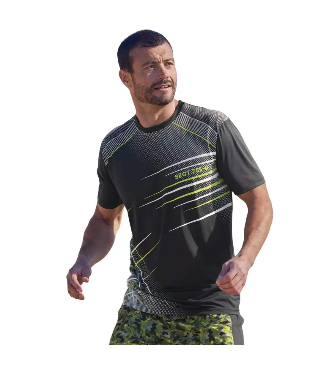 Pack Of 3  Mens Printed Active T-shirt  Grey Black Green Atlas For Men-4