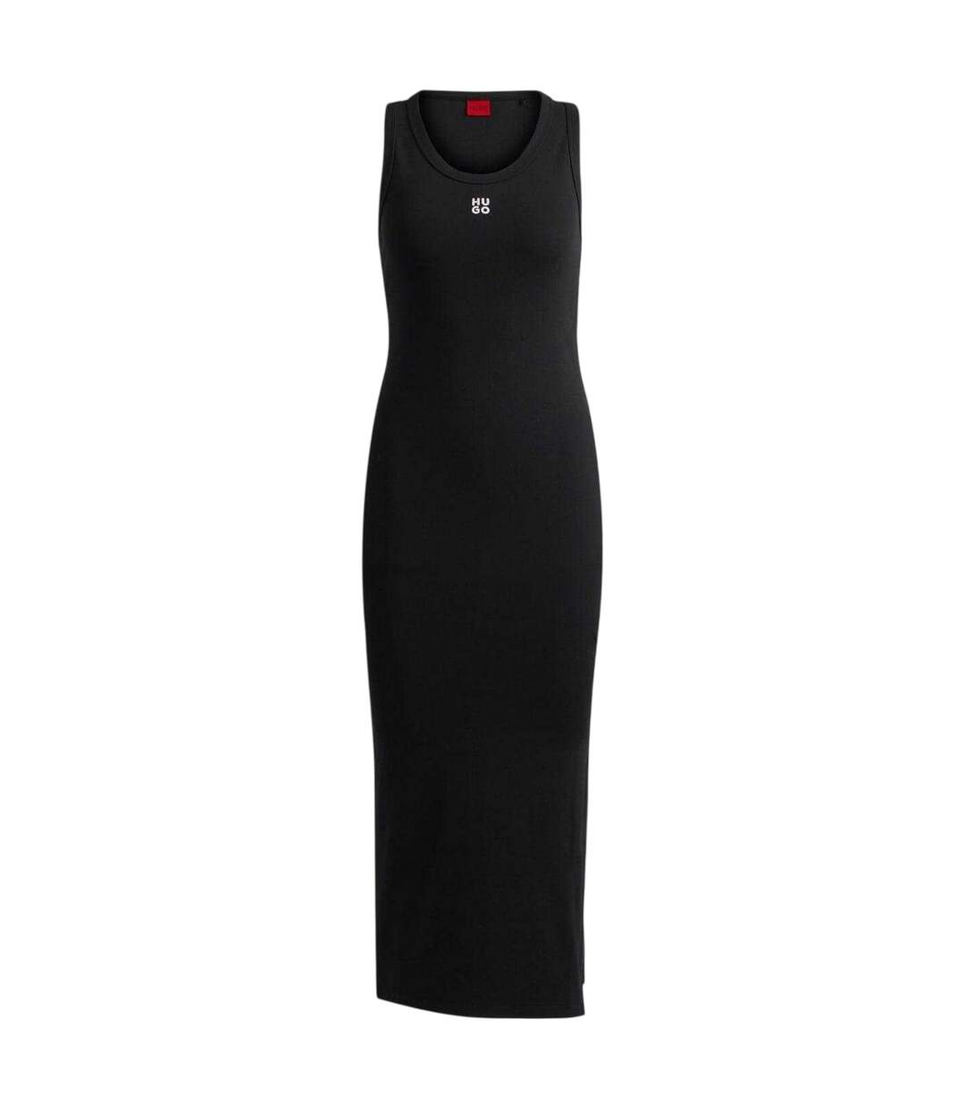 Robe Mi-longue Sans Manches Femme Noir Hugo-2
