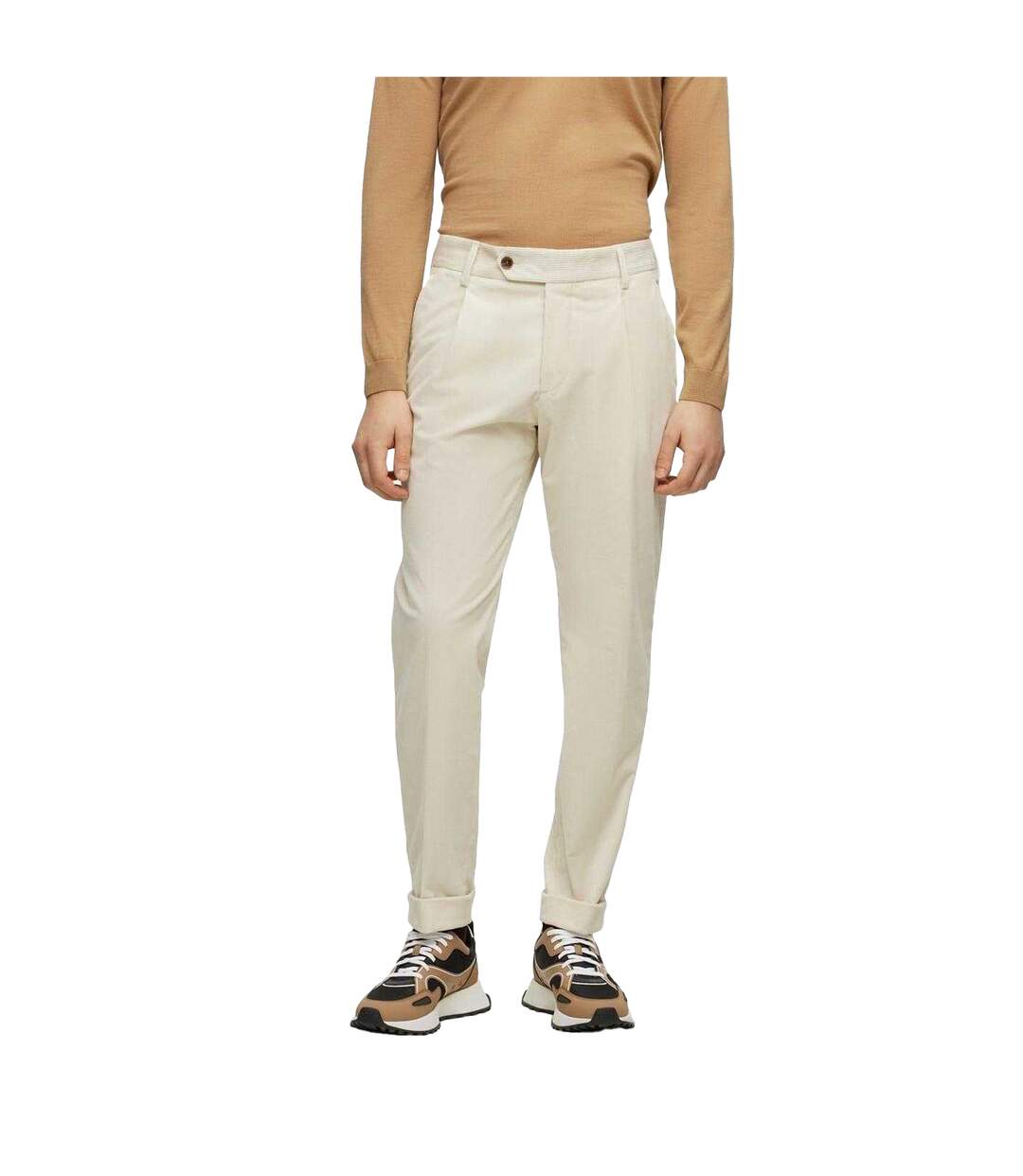 Pantalon Motif/style Plissé Perin Homme Blanc Boss-3