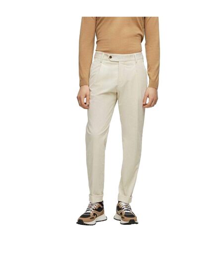 Pantalon Motif/style Plissé Perin Homme Blanc Boss