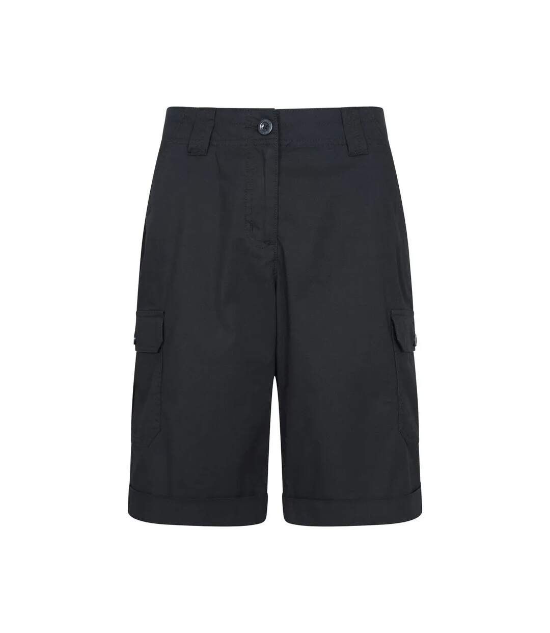 Womens/ladies Coast Stretch Cargo Shorts Black Mountain Warehouse-1