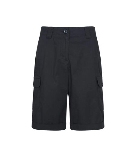 Womens/ladies Coast Stretch Cargo Shorts Black Mountain Warehouse