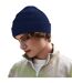 Bonnet En Coton Biologique Gaufré Bleu Marine Beechfield-1